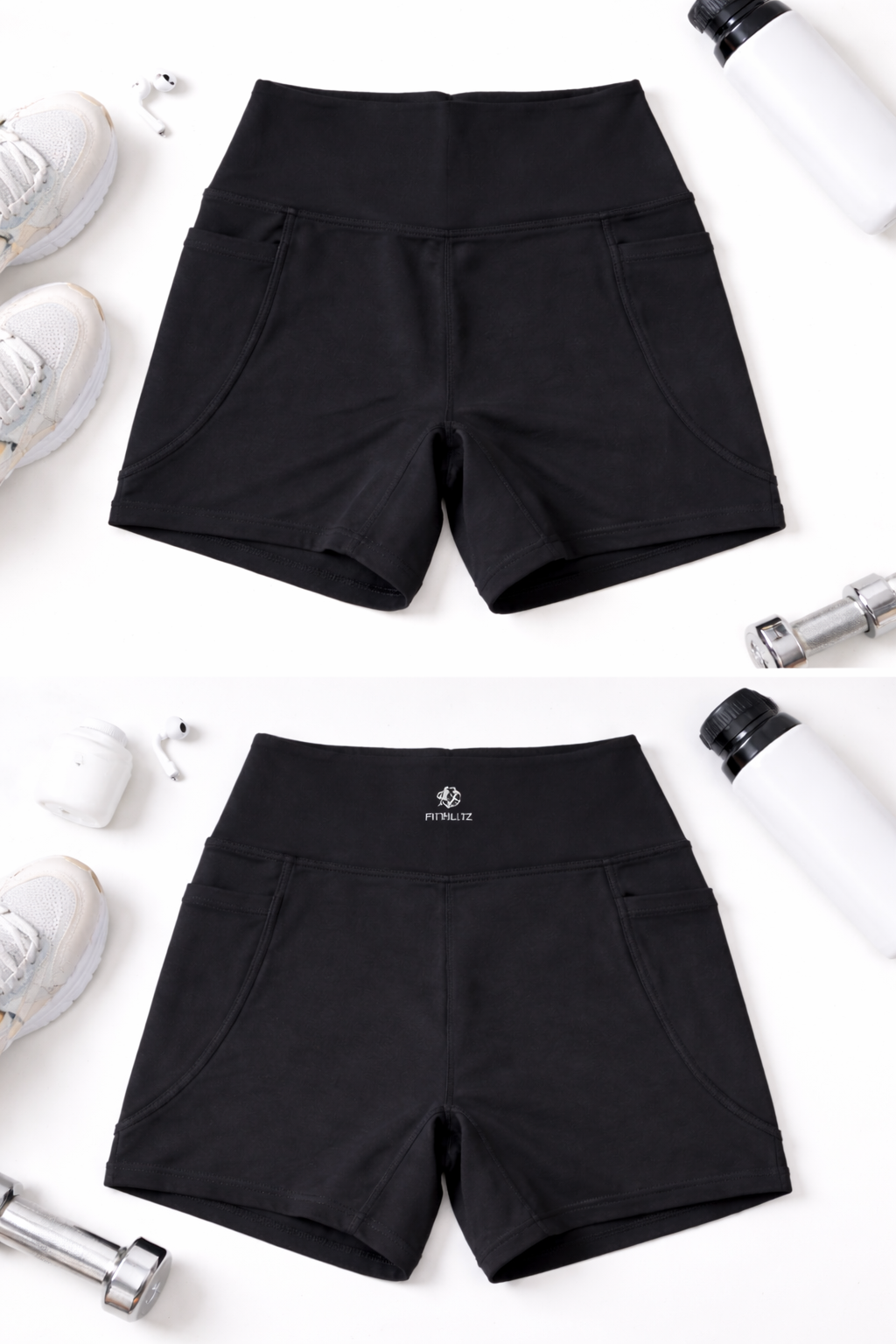 FitBlitz Pocket Training Shorts – Black