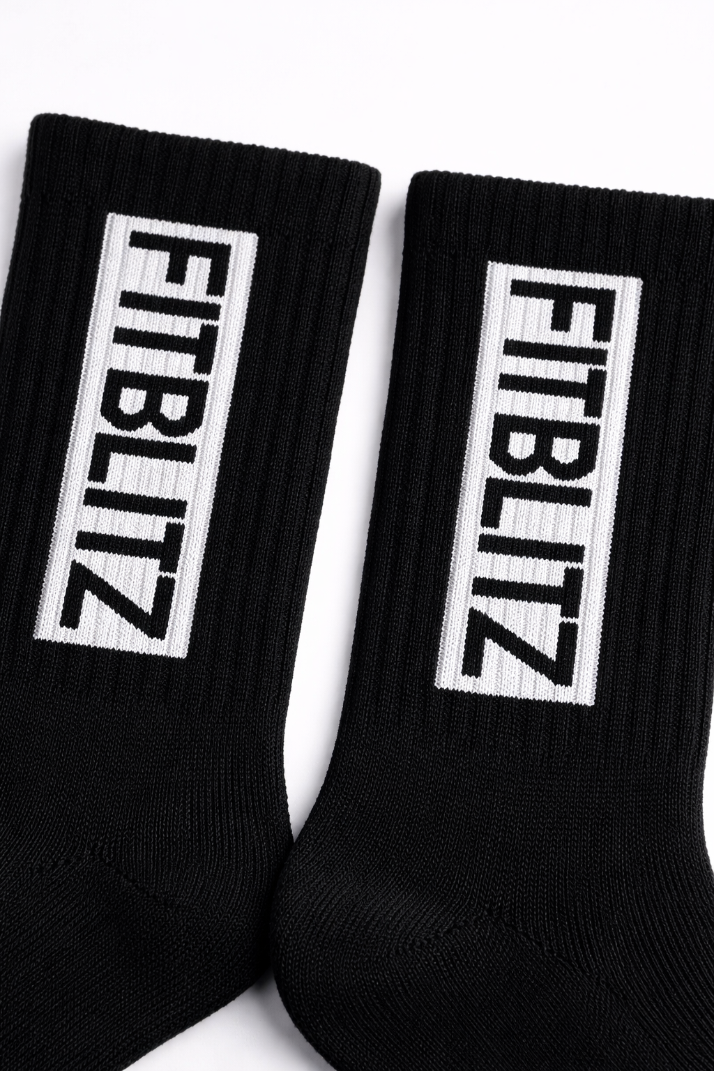 FitBlitz Classic Black Crew Socks (Unisex)