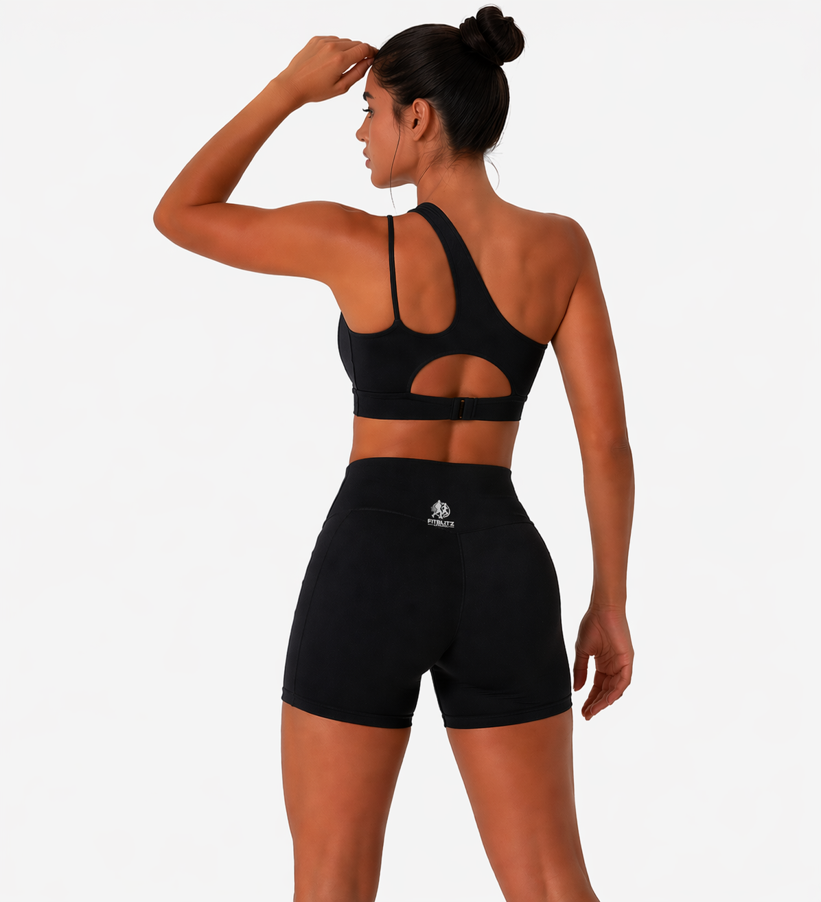 FitBlitz Apex Asym Sports Bra - Classic Black