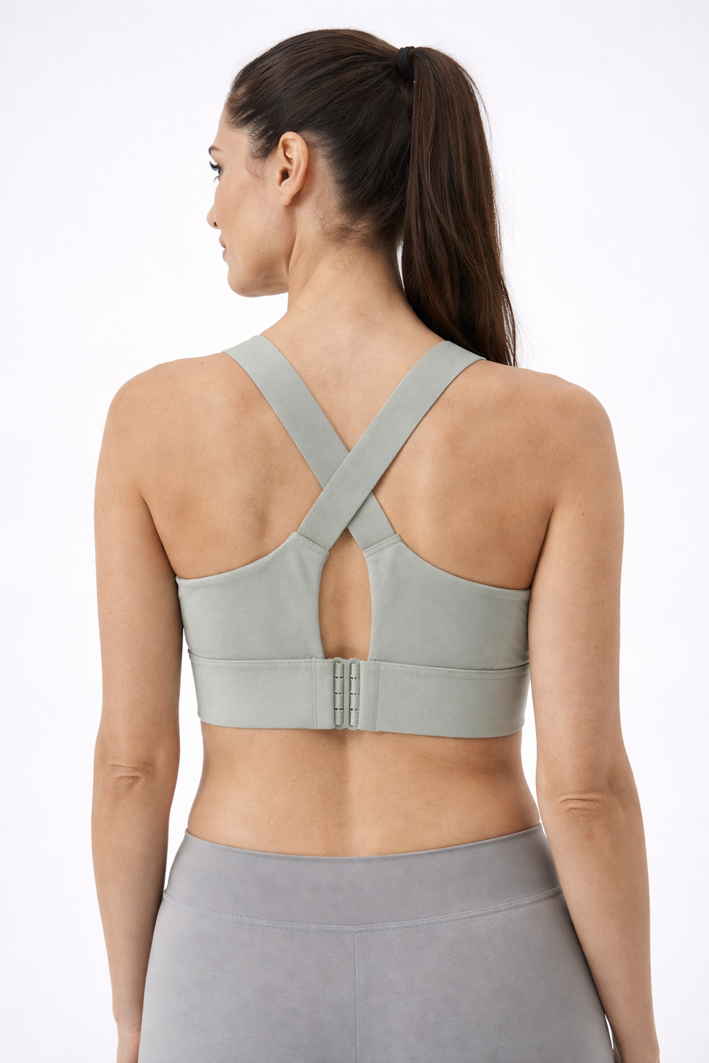 FitBlitz High Support Zip Sports Bra – Sage Green