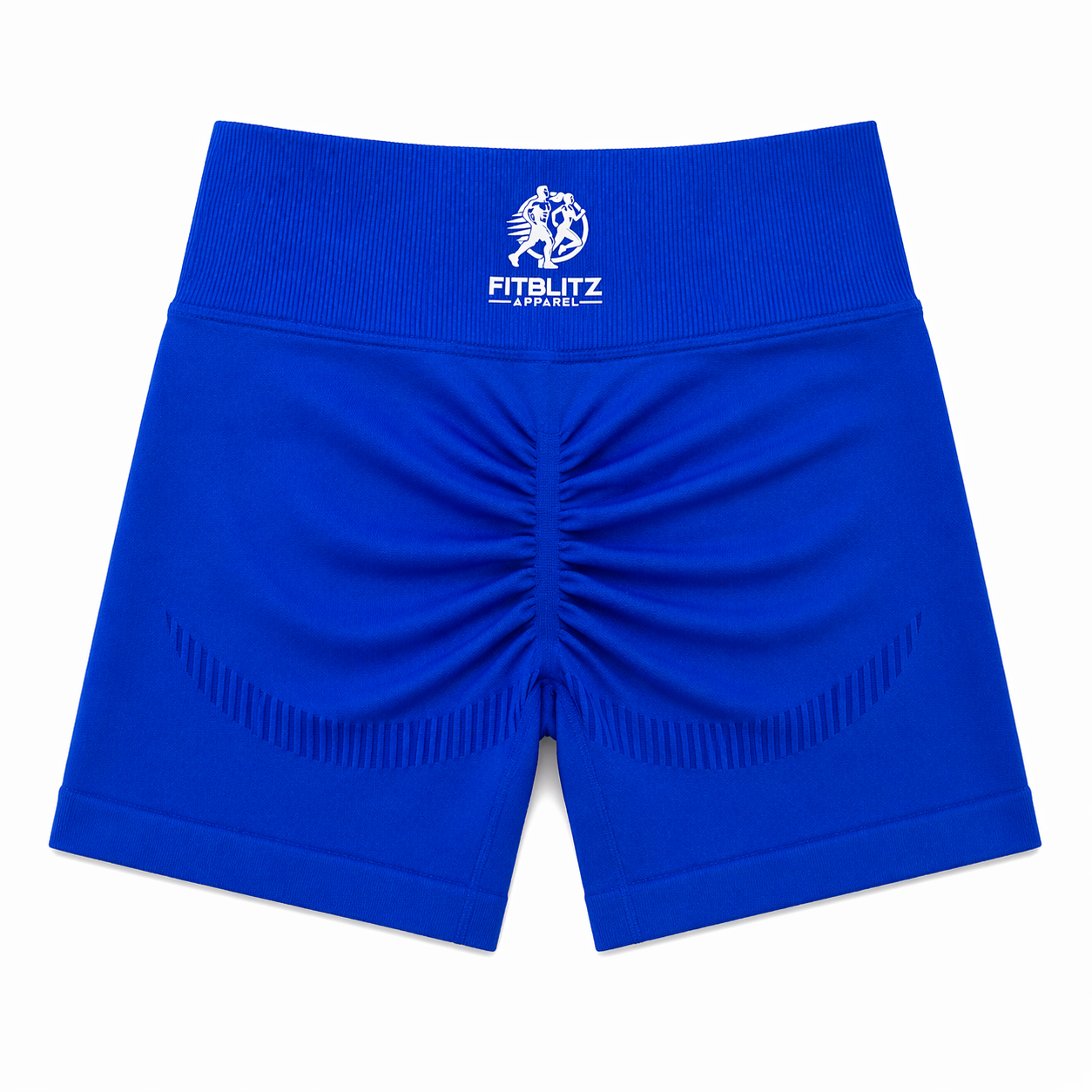 FitBlitz Scrunch Seamless Training Shorts - Royal Blue