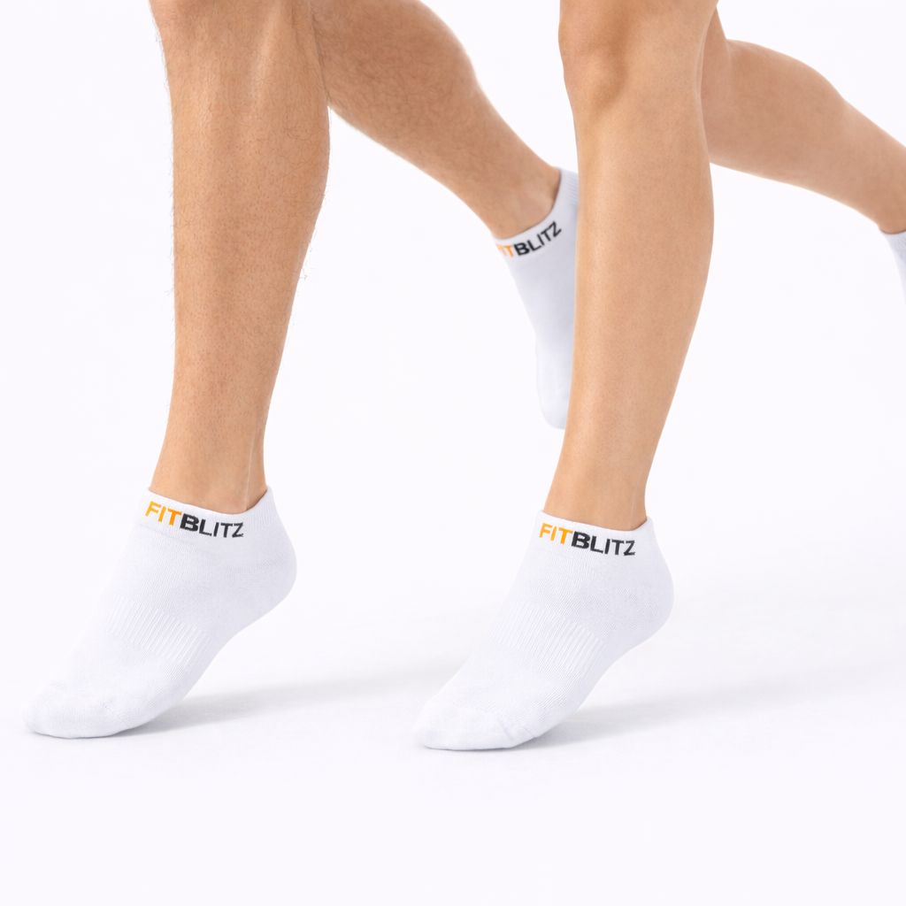 FitBlitz White Ankle Socks (Unisex)