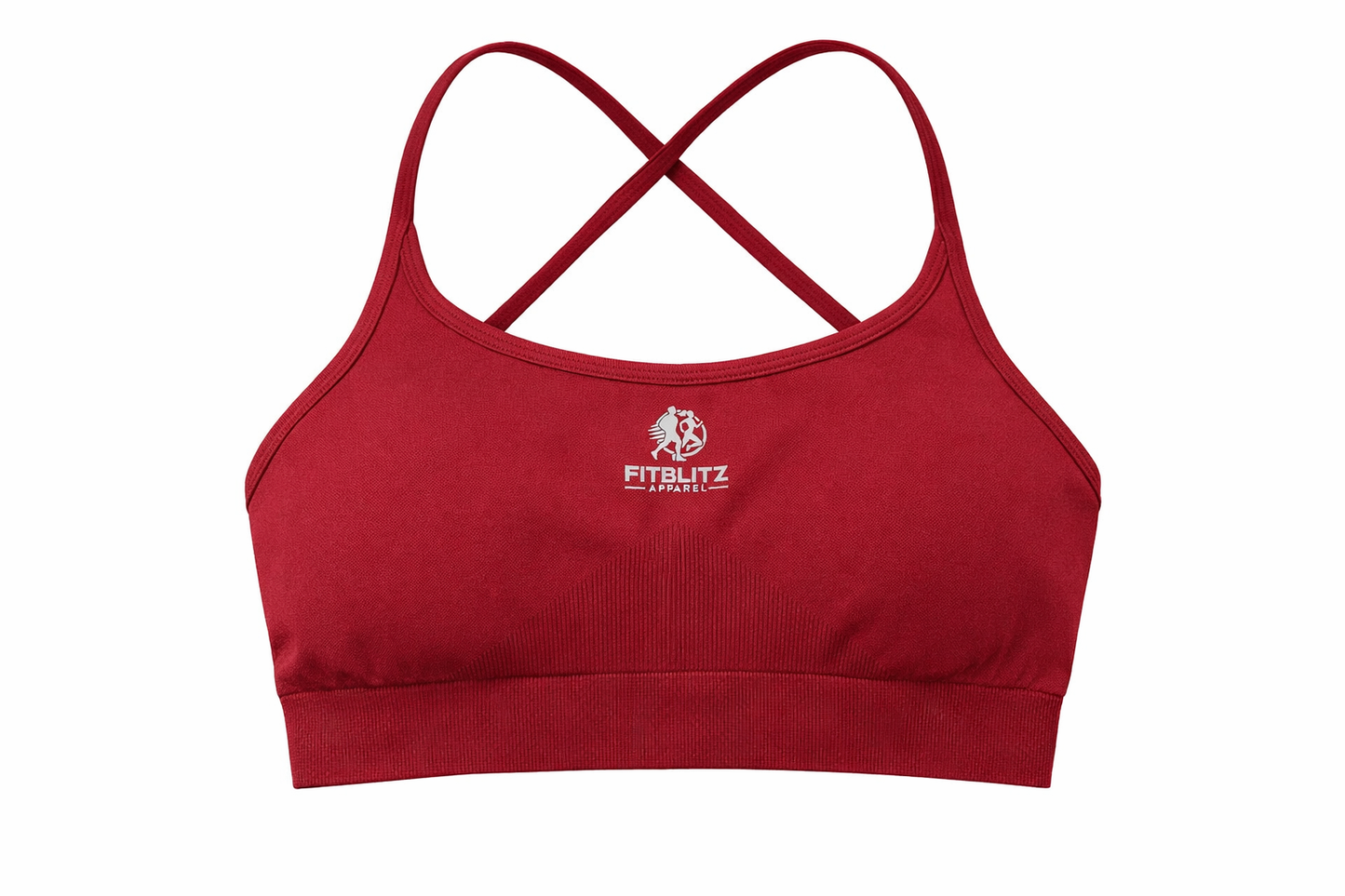 FitBlitz Seamless Cross-Back Sports Bra – Wine
