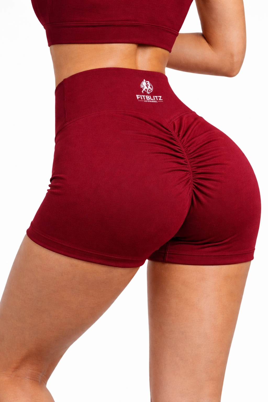 FitBlitz Scrunch Seamless Training Shorts – Wine