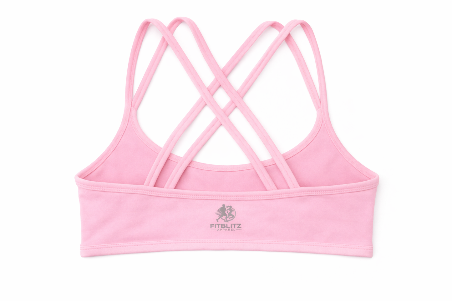 FitBlitz Elevate Cross-Back Sports Bra – Light Pink