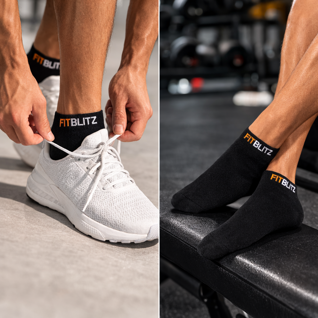 FitBlitz Classic Black Ankle Socks (Unisex)