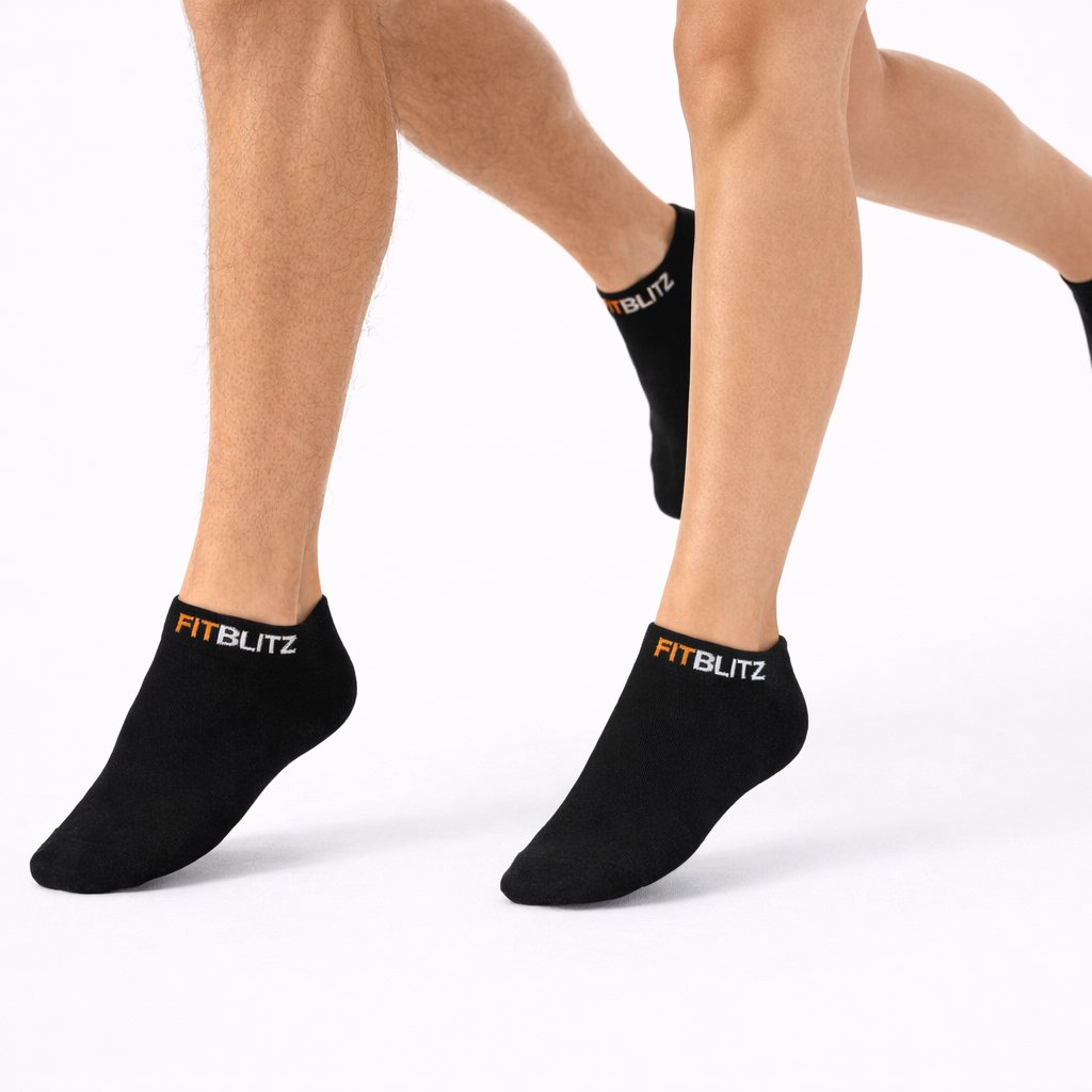 FitBlitz Classic Black Ankle Socks (Unisex)