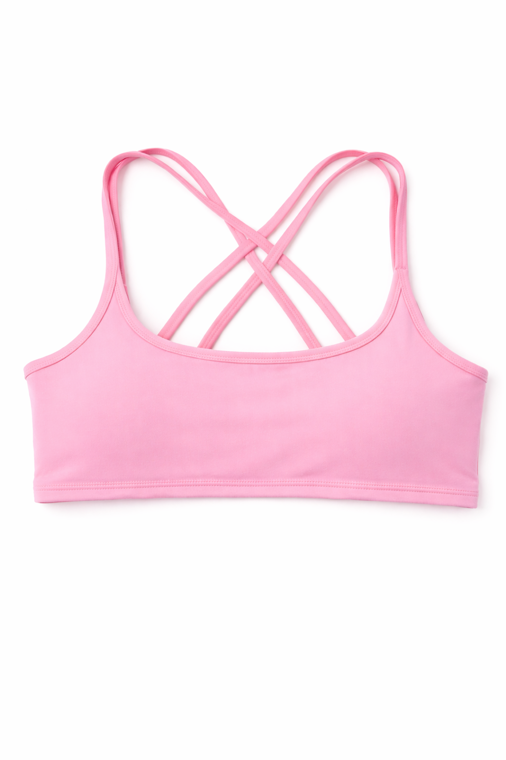 FitBlitz Elevate Cross-Back Sports Bra – Light Pink